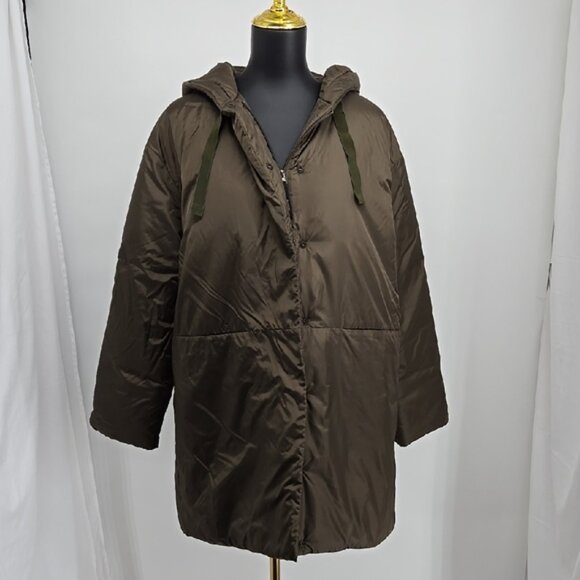 ASPESI Forest Hooded Padded Design Lightweight Construction Coat Size Medium - Picture 3 of 16